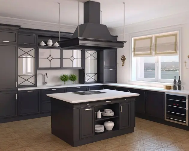 Gătit pe insulă design minimalist modern