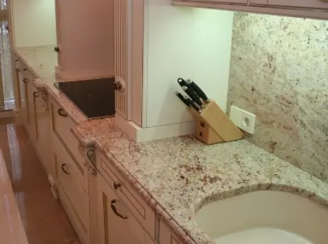Mobilier de bucătărie premium cu blat din granit natural