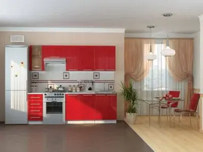 Mobilier de bucătărie cu planificare liniară compactă